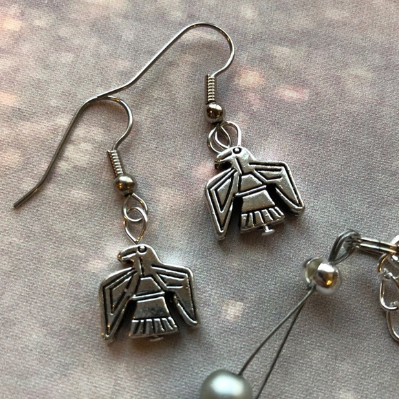 Pewter Floating Bird Bracelet & Earring Set - Picture 3 of 3